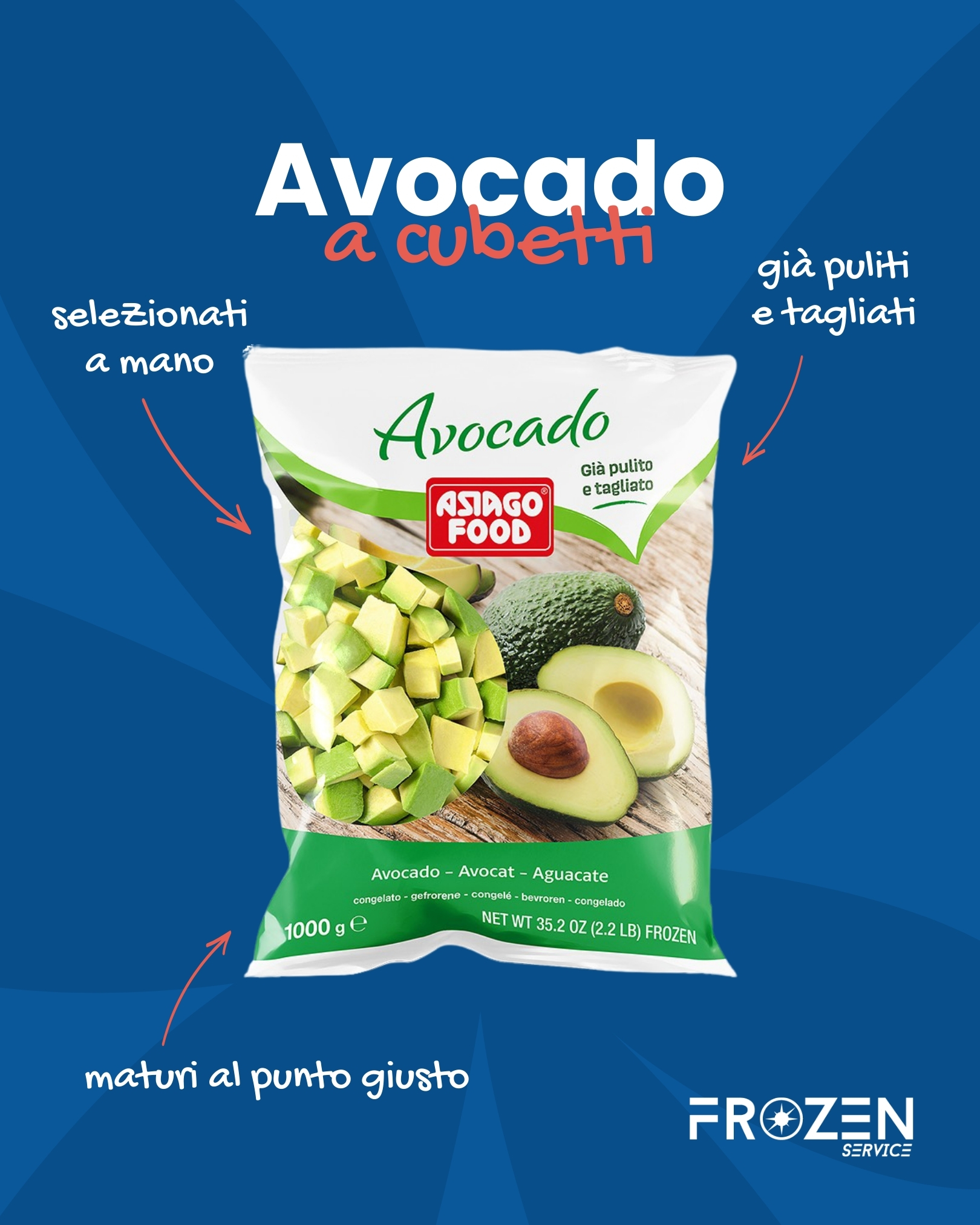 Avocado a cubetti